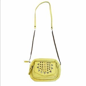 XHILARATION Yellow Studded Chain Cross Body Bag